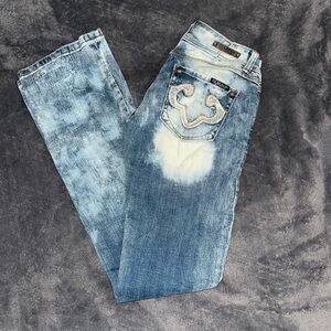 Express Light Blue Straight Leg Jeans